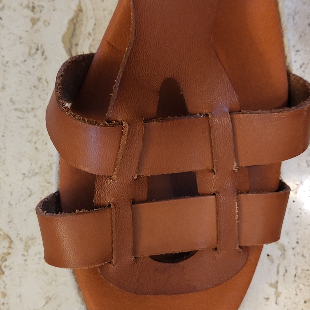 Paseart Brown Leather Espadrilles Made In Spain Size 40 (US 9) - Picture 8 of 8